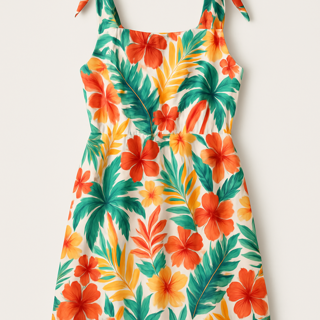 Women's Casual Summer Tropical Print Dress