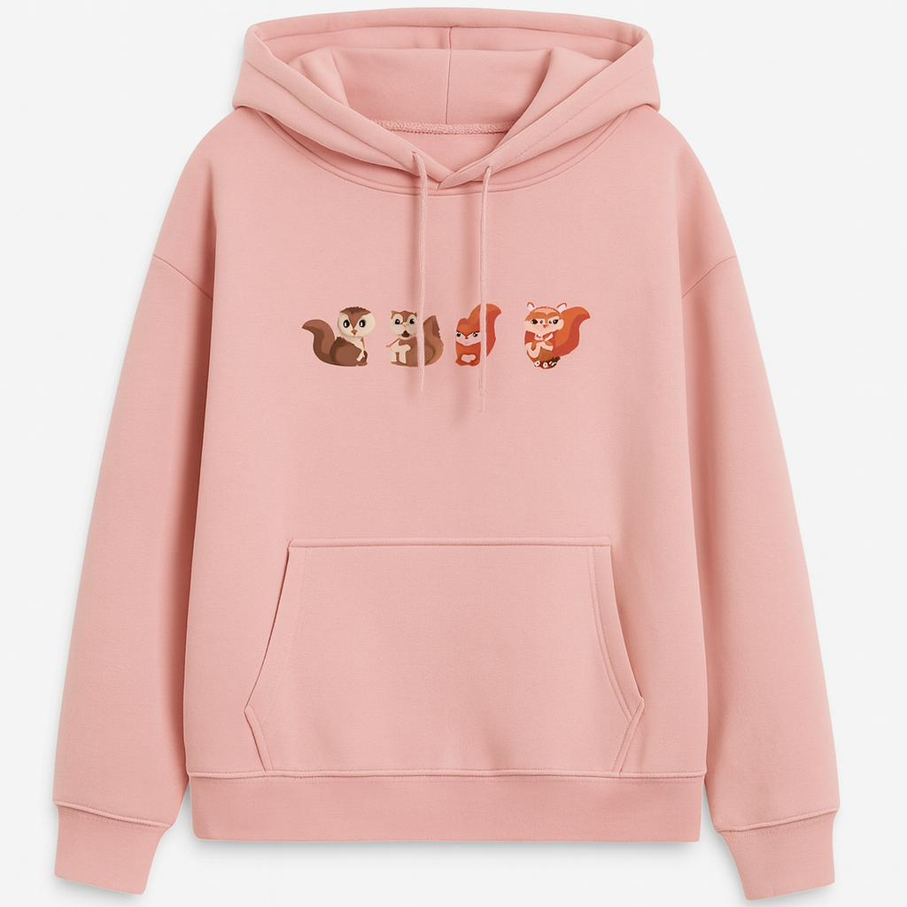 Cute Squirrel Family Hoodie