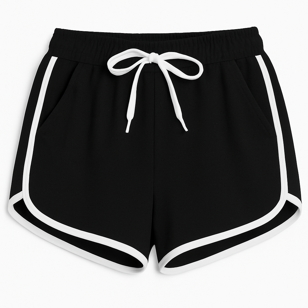 Black Trimmed Athletic Shorts