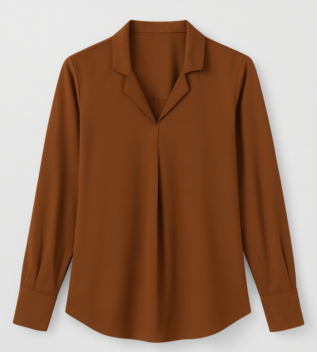 Cocoa Grace Elegant Collar Shirt