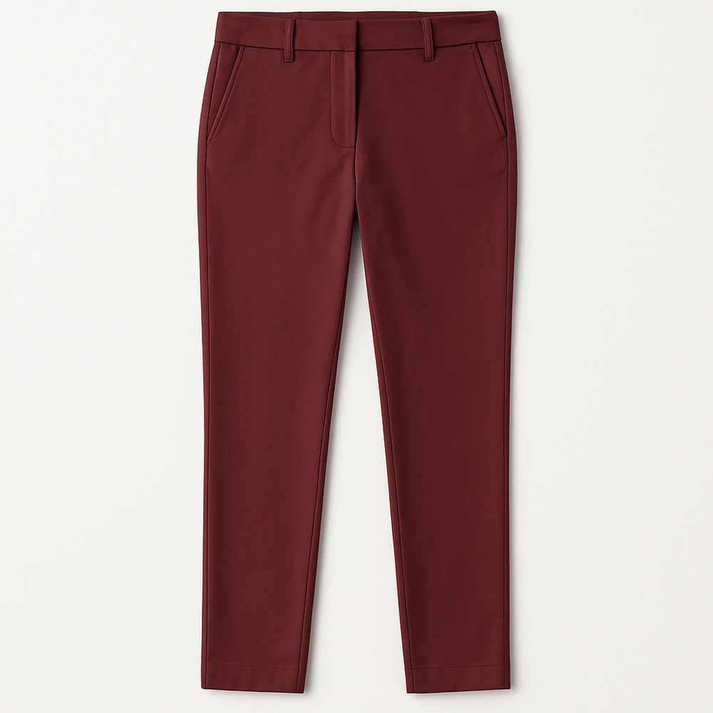 Burgundy Chino Cropped Pants