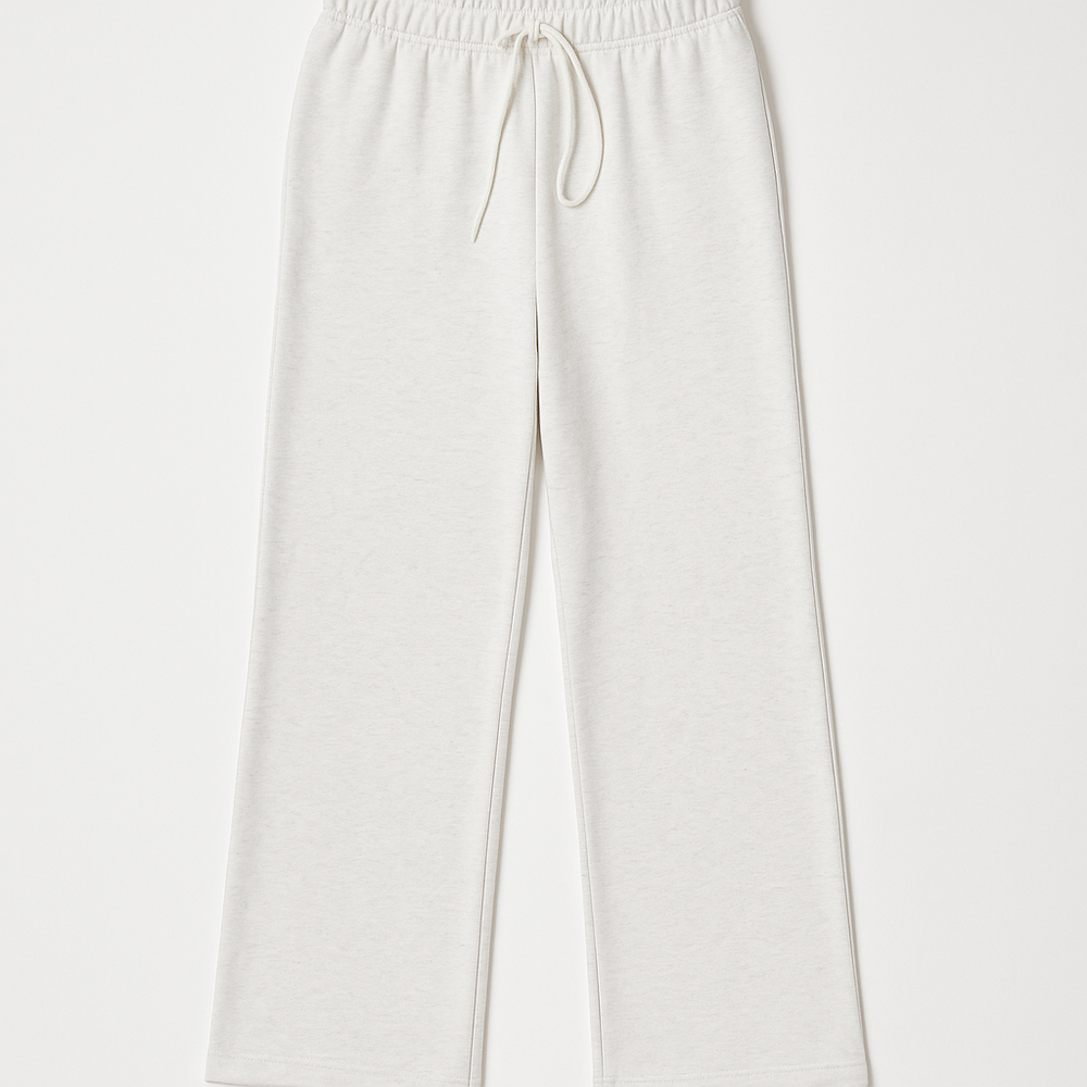 White Wide Joggers