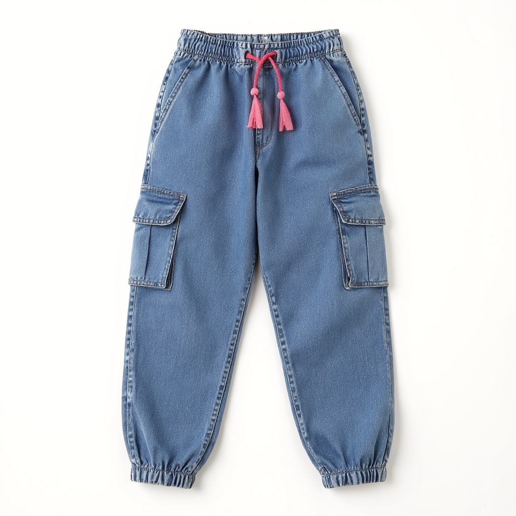 Light Blue Denim Cargo Jogger