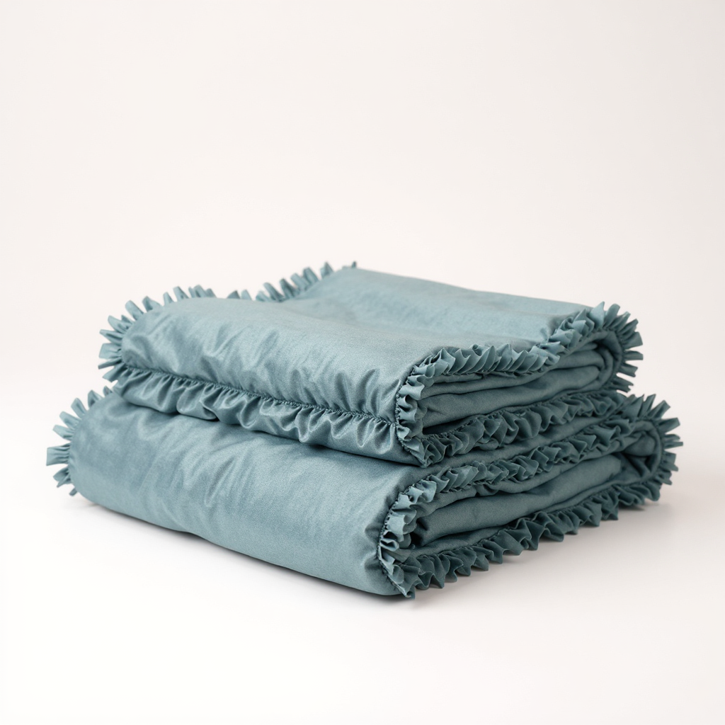 Light Blue Ruffled Bedsheet Set