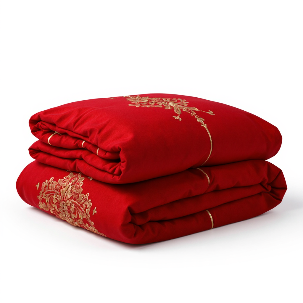Red Luxury Embroidered Bedsheet Se