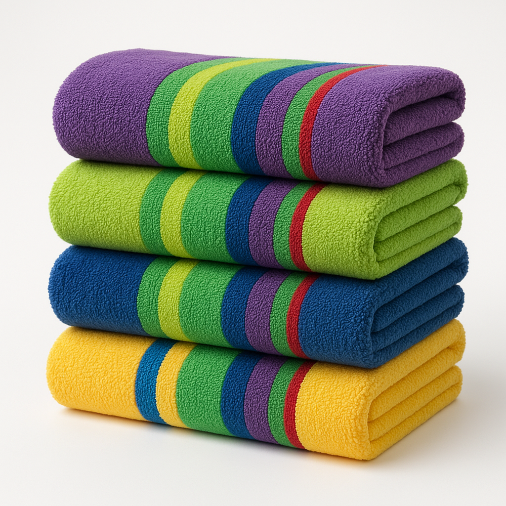 Colorful Striped Bath Towel Set