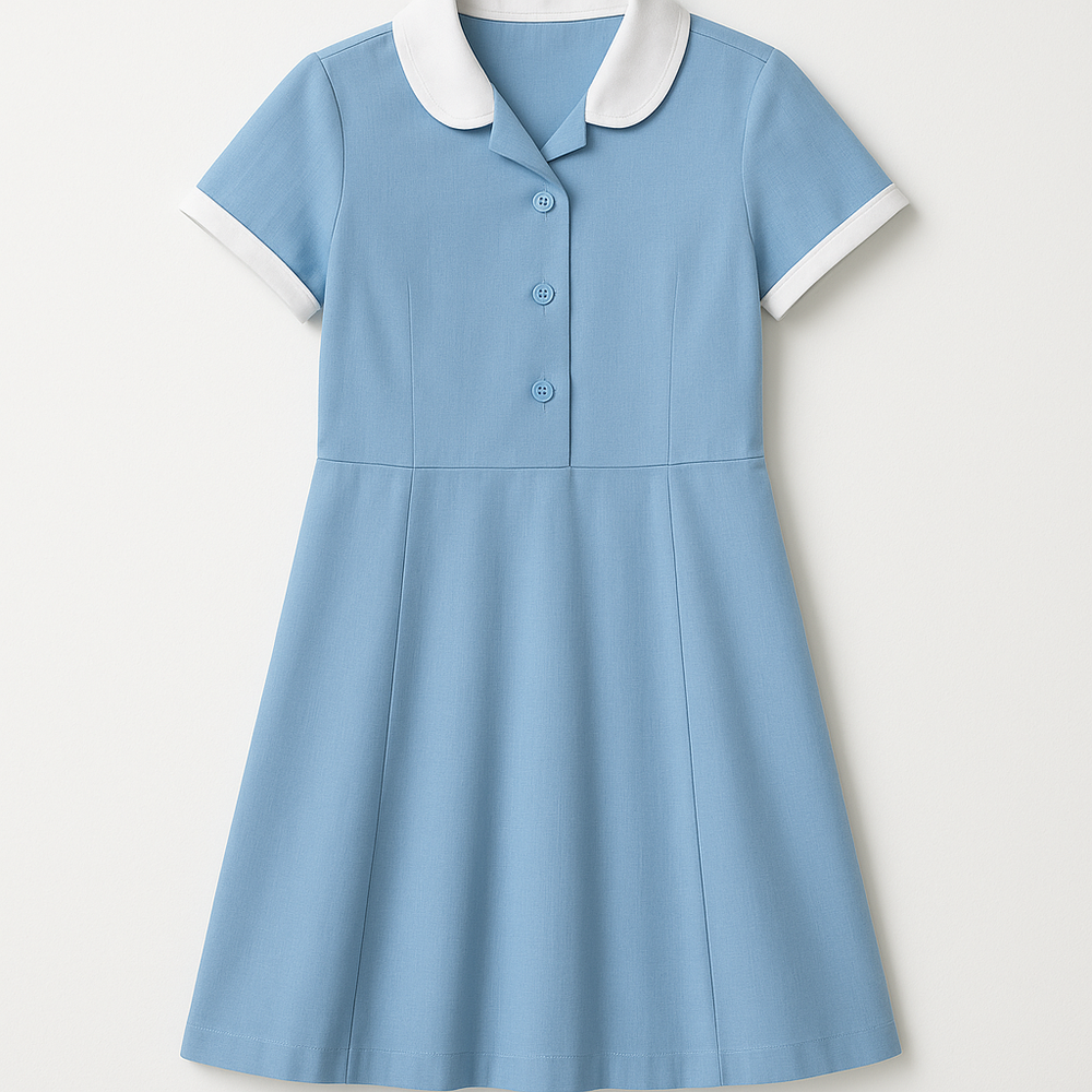 Light Blue School Uniform Dress for Girls