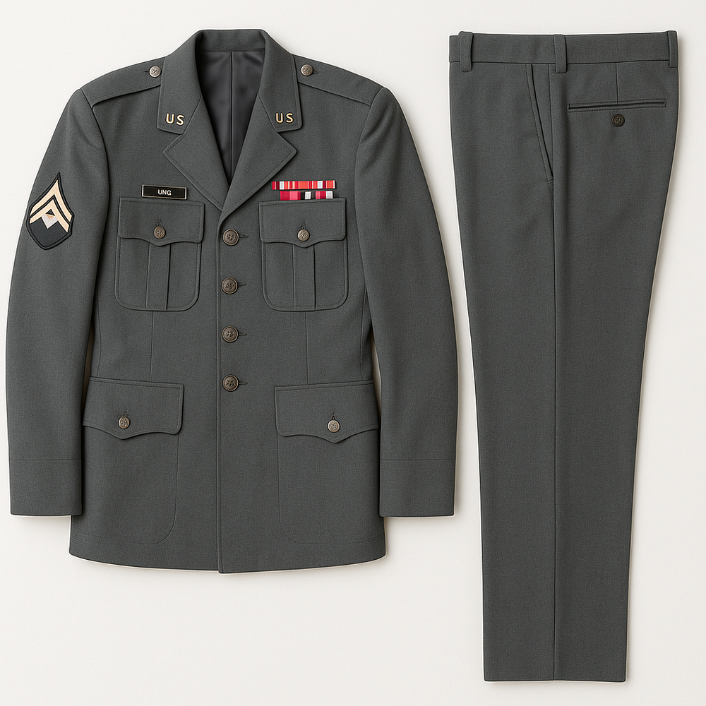 Gray Military Dress Uniform Set